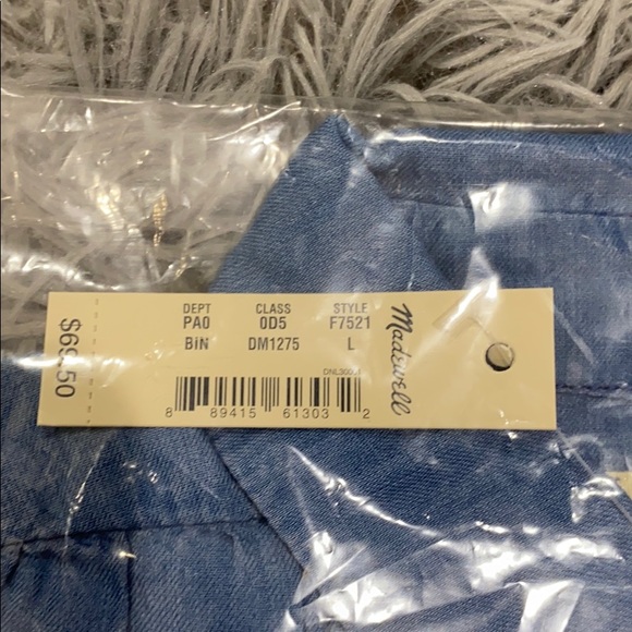 NEW • Madewell • Central Button Down Shirt Indigo - Picture 6 of 6